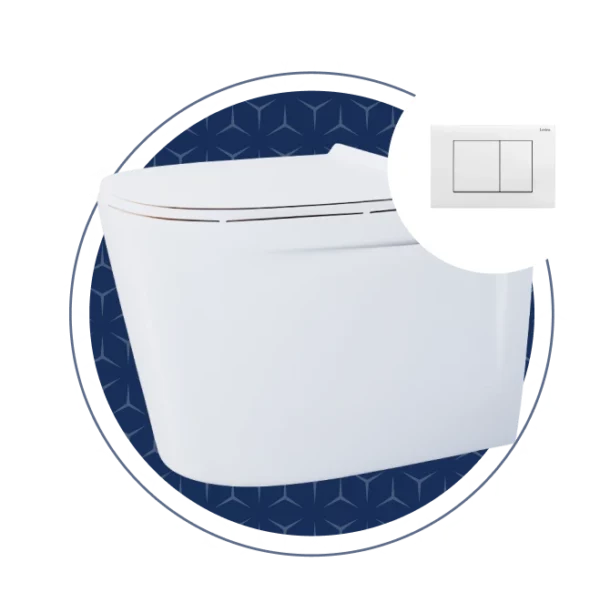 Zambezi Rimless WHP Combo With Soft Close Seat, Concealed Cistern And Actuator Plate: White