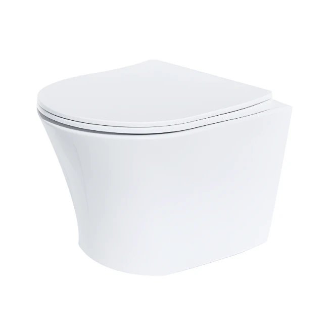 STILE Rimless Wall-Hung Pan with Soft Close Seat, Excluding Concealed Cistern